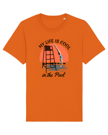 pentru pasionații de înot - My Life is Cool in the Pool Bright Orange