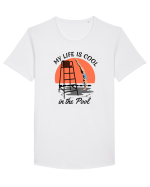 pentru pasionații de înot - My Life is Cool in the Pool Tricou mânecă scurtă guler larg Bărbat Skater