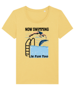 pentru pasionații de înot - Now Swimming is Fun Too Tricou mânecă scurtă guler larg fitted Damă Expresser