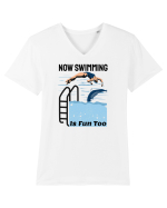 pentru pasionații de înot - Now Swimming is Fun Too Tricou mânecă scurtă guler V Bărbat Presenter