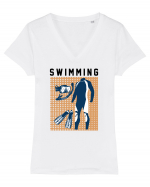 pentru pasionații de înot - Swimming Tricou mânecă scurtă guler V Damă Evoker