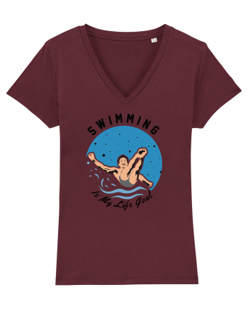 pentru pasionații de înot - Swimming is My Life Goal Burgundy
