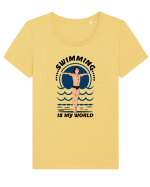 pentru pasionații de înot - Swimming is My World Tricou mânecă scurtă guler larg fitted Damă Expresser