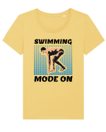 pentru pasionații de înot - Swimming Mode on Tricou mânecă scurtă guler larg fitted Damă Expresser