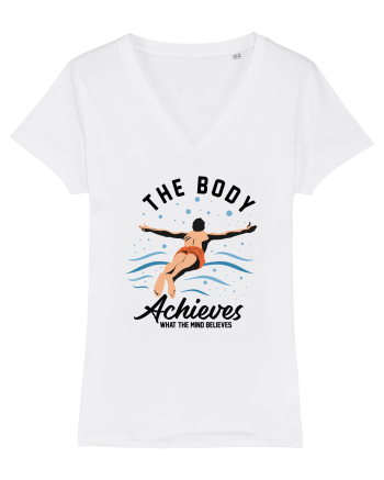 pentru pasionații de înot - The Body Achieves What the Mind Believes White