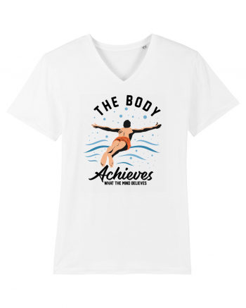 pentru pasionații de înot - The Body Achieves What the Mind Believes White