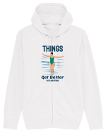 pentru pasionații de înot - Things Get Better With Swimming Hanorac cu fermoar Unisex Connector