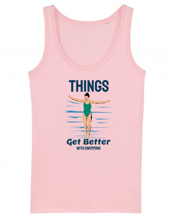 pentru pasionații de înot - Things Get Better With Swimming Cotton Pink