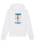 pentru pasionații de înot - Things Get Better With Swimming Hanorac Unisex Drummer