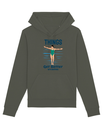 pentru pasionații de înot - Things Get Better With Swimming Khaki