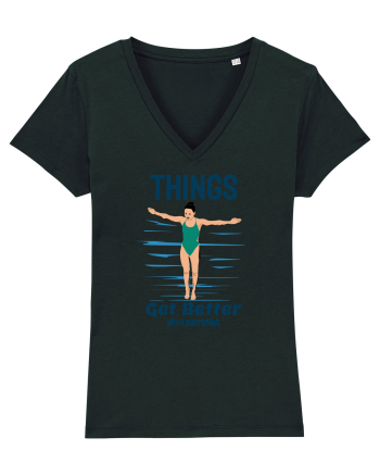 pentru pasionații de înot - Things Get Better With Swimming Black