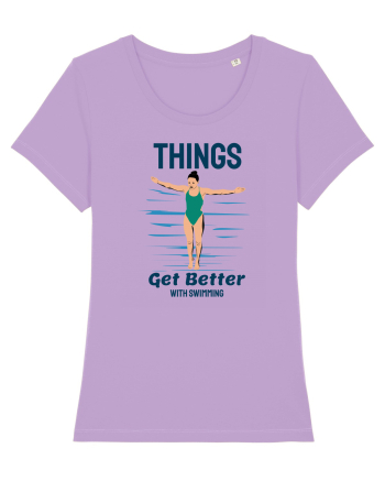 pentru pasionații de înot - Things Get Better With Swimming Lavender Dawn