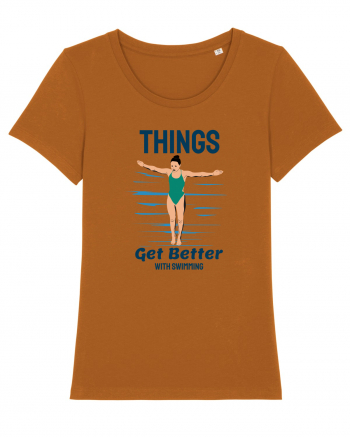 pentru pasionații de înot - Things Get Better With Swimming Roasted Orange