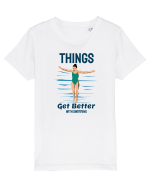 pentru pasionații de înot - Things Get Better With Swimming Tricou mânecă scurtă  Copii Mini Creator