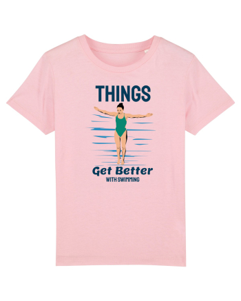 pentru pasionații de înot - Things Get Better With Swimming Cotton Pink