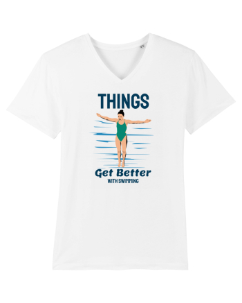 pentru pasionații de înot - Things Get Better With Swimming White