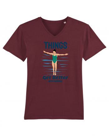 pentru pasionații de înot - Things Get Better With Swimming Burgundy