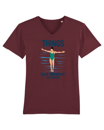 pentru pasionații de înot - Things Get Better With Swimming Burgundy