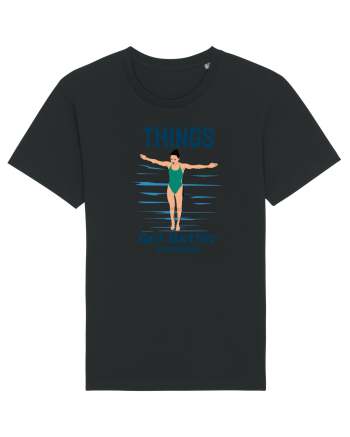pentru pasionații de înot - Things Get Better With Swimming Black