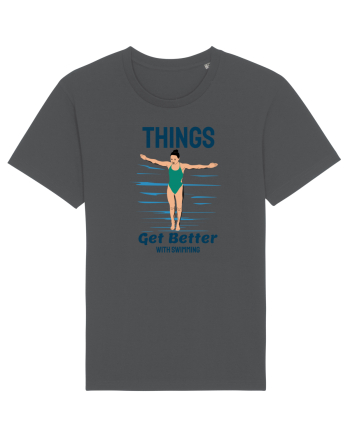 pentru pasionații de înot - Things Get Better With Swimming Anthracite