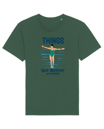 pentru pasionații de înot - Things Get Better With Swimming Bottle Green
