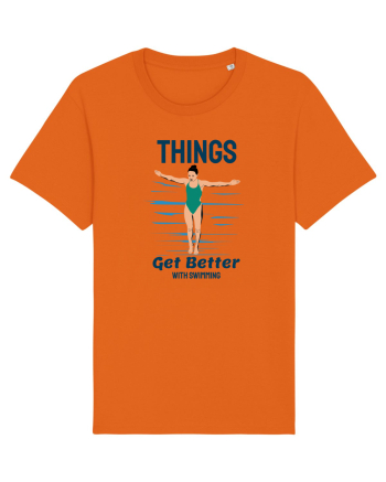 pentru pasionații de înot - Things Get Better With Swimming Bright Orange