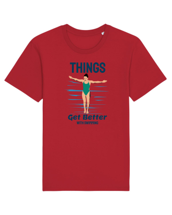 pentru pasionații de înot - Things Get Better With Swimming Red
