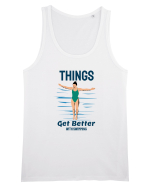 pentru pasionații de înot - Things Get Better With Swimming Maiou Bărbat Runs