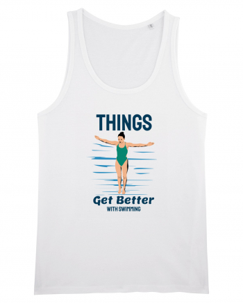 pentru pasionații de înot - Things Get Better With Swimming White