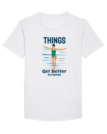pentru pasionații de înot - Things Get Better With Swimming White
