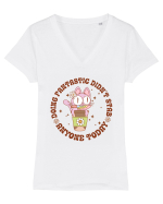Doing Fantastic Didn't Stab Anyone Today Tricou mânecă scurtă guler V Damă Evoker