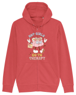 HOT GIRLS GO TO THERAPY Hanorac cu fermoar Unisex Connector