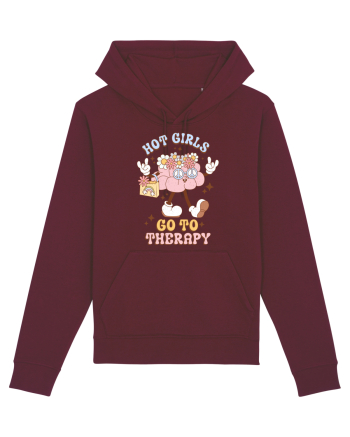 HOT GIRLS GO TO THERAPY Burgundy