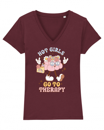 HOT GIRLS GO TO THERAPY Burgundy