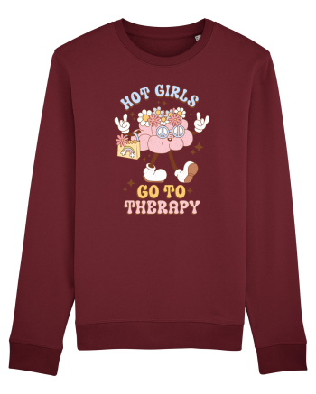 HOT GIRLS GO TO THERAPY Burgundy