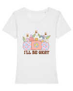 I'LL BE OKAY Tricou mânecă scurtă guler larg fitted Damă Expresser