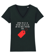SPUNE-MI CE AI NEVOIE! Tricou mânecă scurtă guler V Damă Evoker