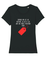 SPUNE-MI CE AI NEVOIE! Tricou mânecă scurtă guler larg fitted Damă Expresser