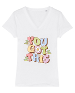 YOU GOT THIS Tricou mânecă scurtă guler V Damă Evoker