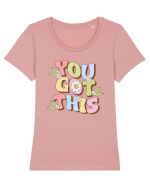 YOU GOT THIS Tricou mânecă scurtă guler larg fitted Damă Expresser