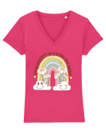 YOUR ANXIETY IS A LYING ASS BITCH Tricou mânecă scurtă guler V Damă Evoker