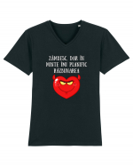 ZÂMBESC, DAR MĂ RĂZBUN. Tricou mânecă scurtă guler V Bărbat Presenter