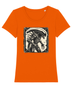  Alien Skeleton -  Sci-Fi Original | Design Unic Tricou mânecă scurtă guler larg fitted Damă Expresser