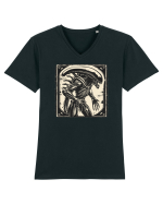  Alien Skeleton -  Sci-Fi Original | Design Unic Tricou mânecă scurtă guler V Bărbat Presenter