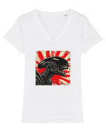  Alien Skeleton -  Sci-Fi Original  Tricou mânecă scurtă guler V Damă Evoker
