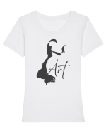 Smoking Art Tricou mânecă scurtă guler larg fitted Damă Expresser