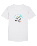 Let's Go Hiking! Tricou mânecă scurtă guler larg Bărbat Skater