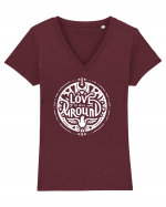 Love is all around  Tricou mânecă scurtă guler V Damă Evoker