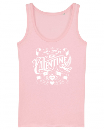 Will you be my Valentine - alb Cotton Pink