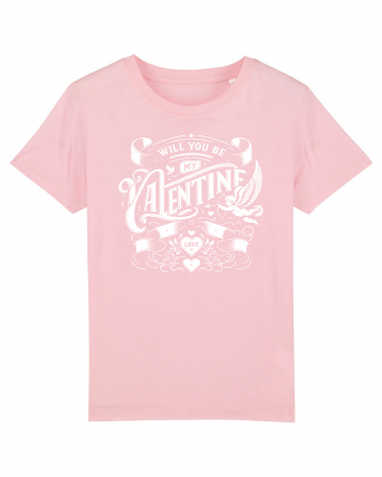 Will you be my Valentine - alb Cotton Pink